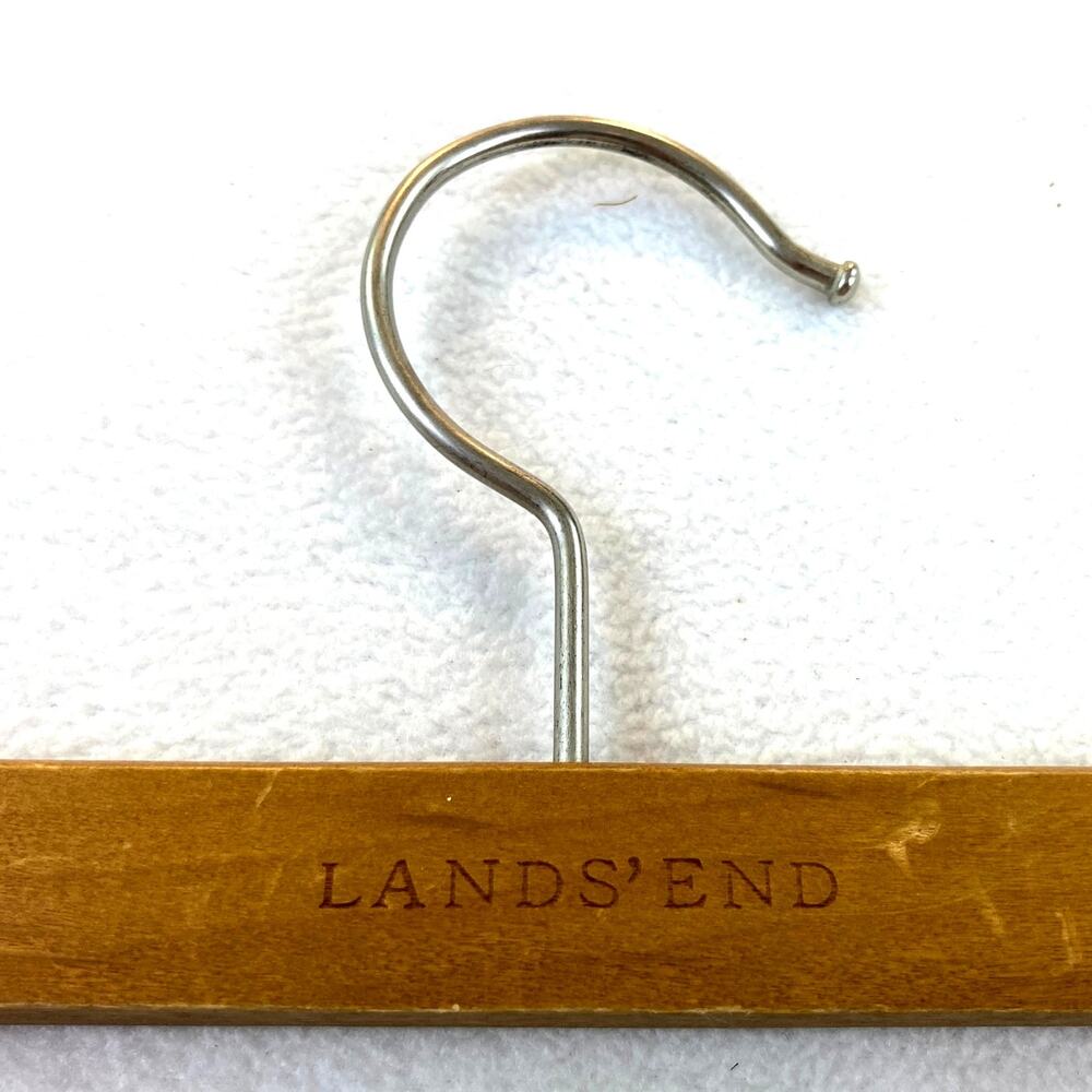 Wooden Hangers with Clip Pants Skirts Adjustable Lands' End - Picture 3 of 4